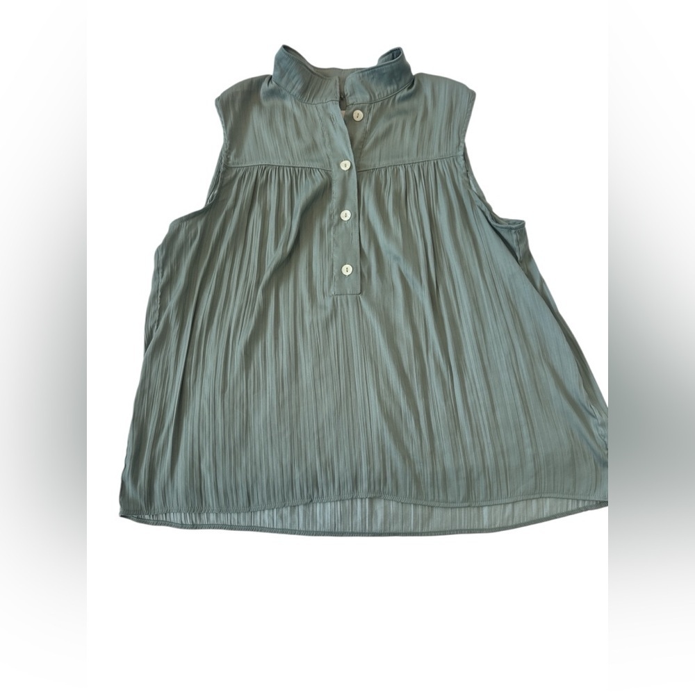 Anthropologie Sage Green Button Down Blouse - Picture 6 of 9